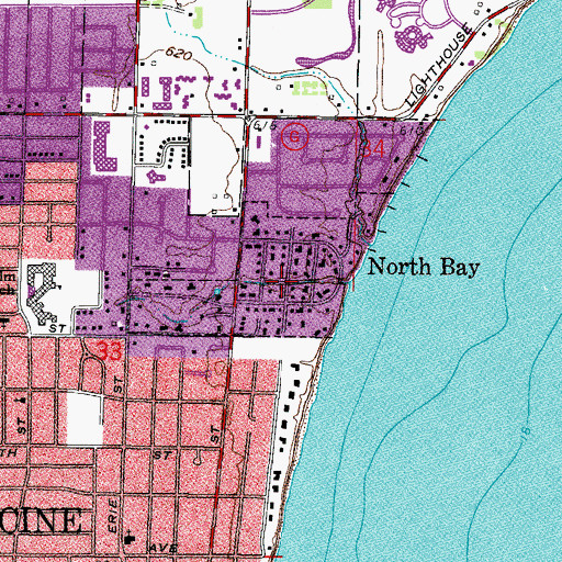 Topographic Map of Village of North Bay, WI