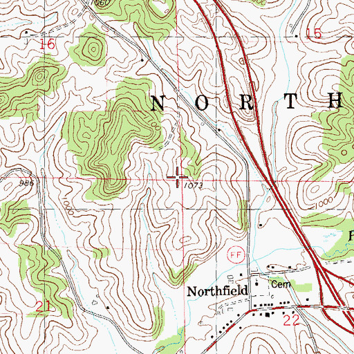 Topographic Map of Town of Northfield, WI