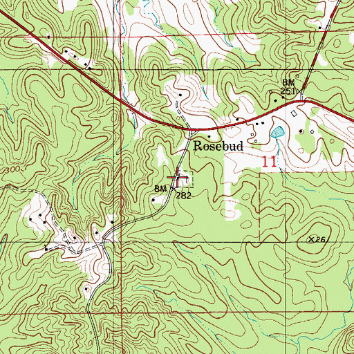 Topographic Map of Bethel Church, AL