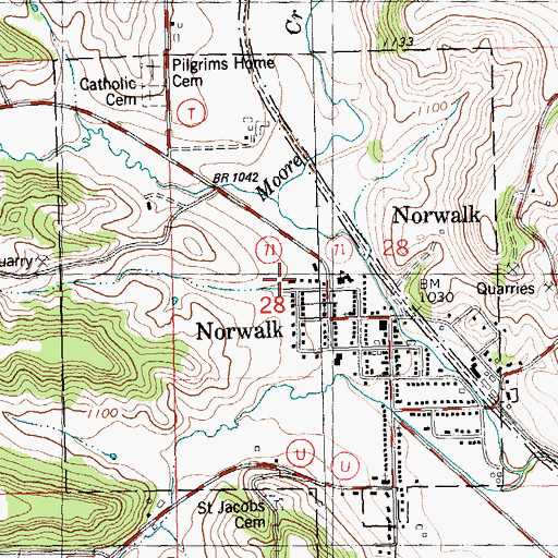 Topographic Map of Village of Norwalk, WI