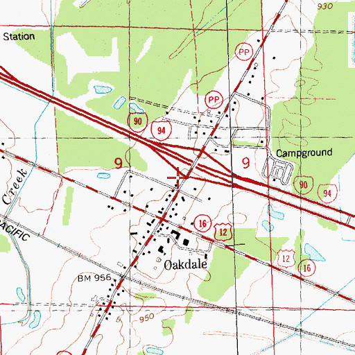 Topographic Map of Village of Oakdale, WI