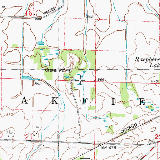 Topographic Map of Town of Oakfield, WI