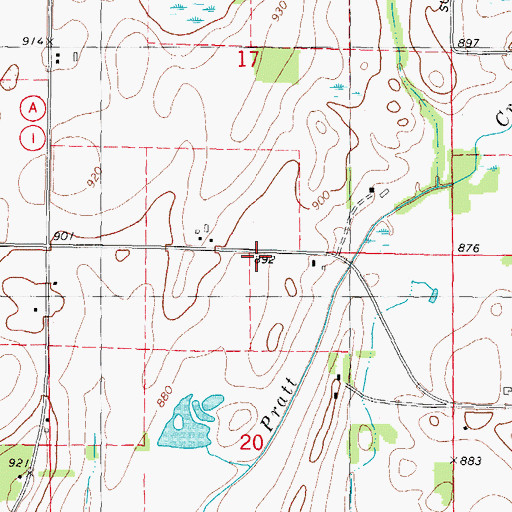 Topographic Map of Town of Oak Grove, WI