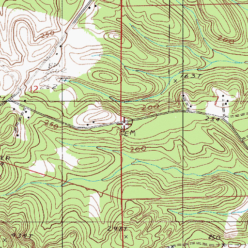 Topographic Map of Campbell Cemetery, AL