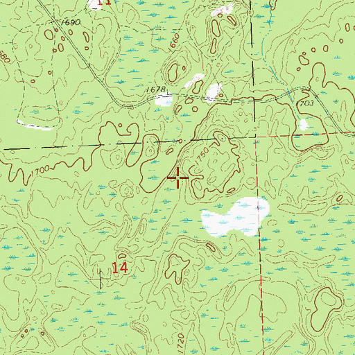 Topographic Map of Town of Oma, WI