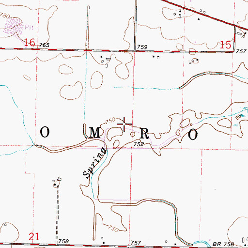 Topographic Map of Town of Omro, WI