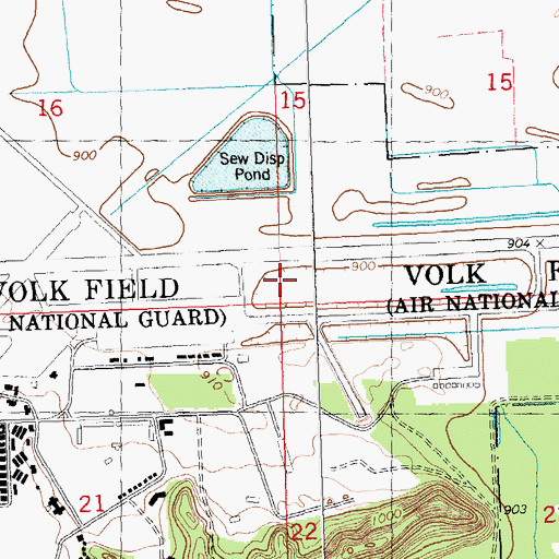 Topographic Map of Town of Orange, WI