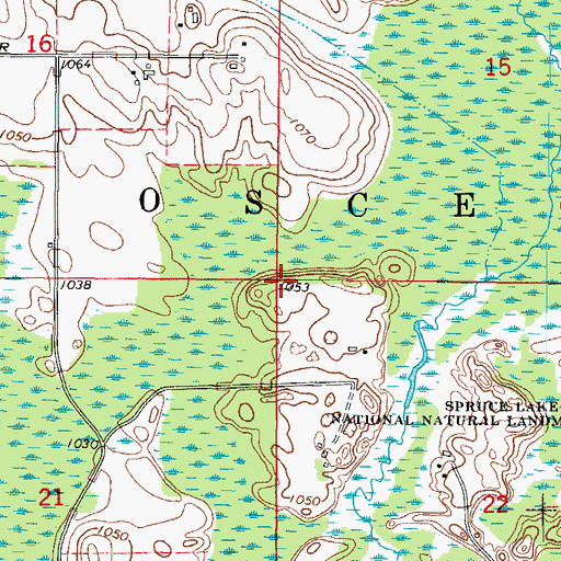 Topographic Map of Town of Osceola, WI
