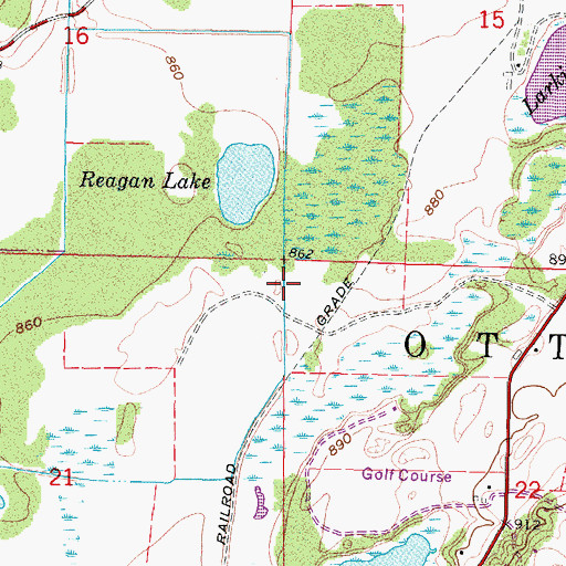 Topographic Map of Town of Ottawa, WI