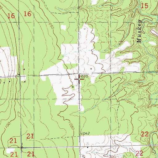 Topographic Map of Town of Oulu, WI