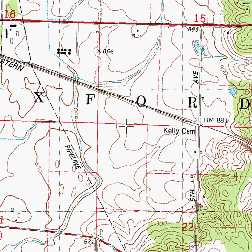 Topographic Map of Town of Oxford, WI