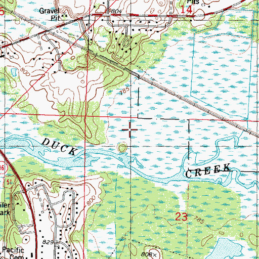 Topographic Map of Town of Pacific, WI
