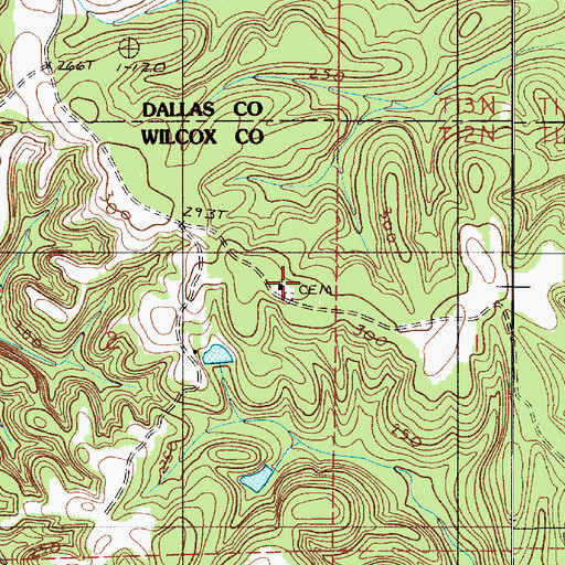 Topographic Map of Little Rock Church, AL