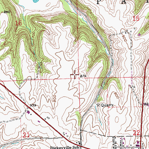 Topographic Map of Town of Paris, WI
