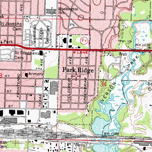 Topographic Map of Village of Park Ridge, WI