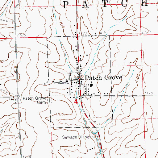 Topographic Map of Village of Patch Grove, WI