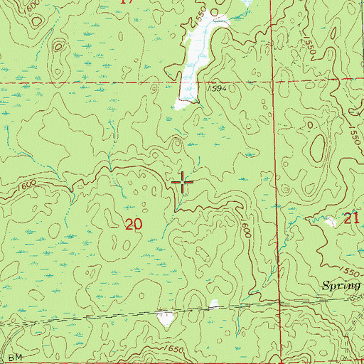 Topographic Map of Town of Pence, WI