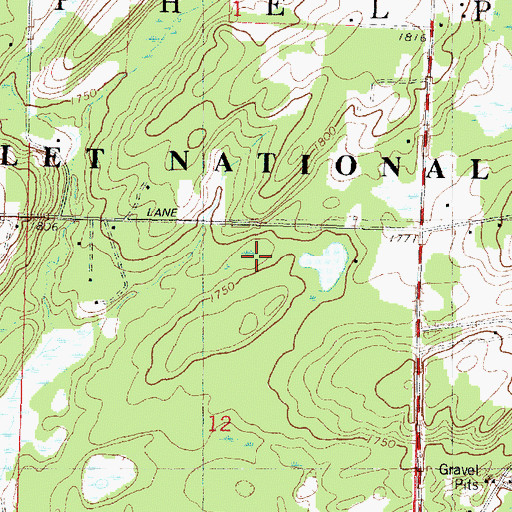 Topographic Map of Town of Phelps, WI