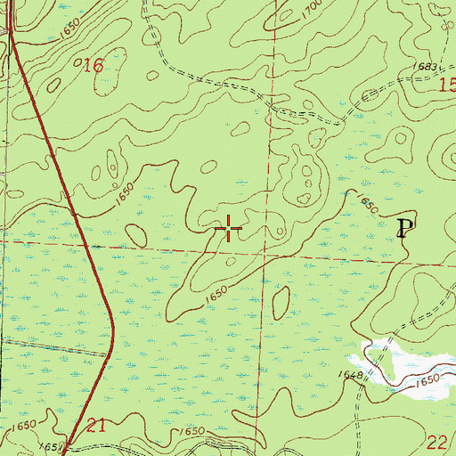 Topographic Map of Town of Piehl, WI
