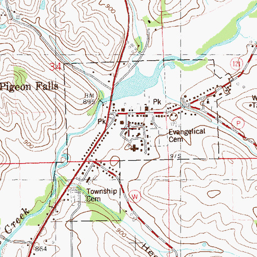 Topographic Map of Village of Pigeon Falls, WI