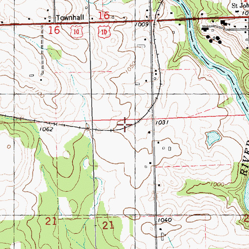 Topographic Map of Town of Pine Valley, WI