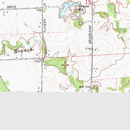 Topographic Map of Town of Pittsfield, WI