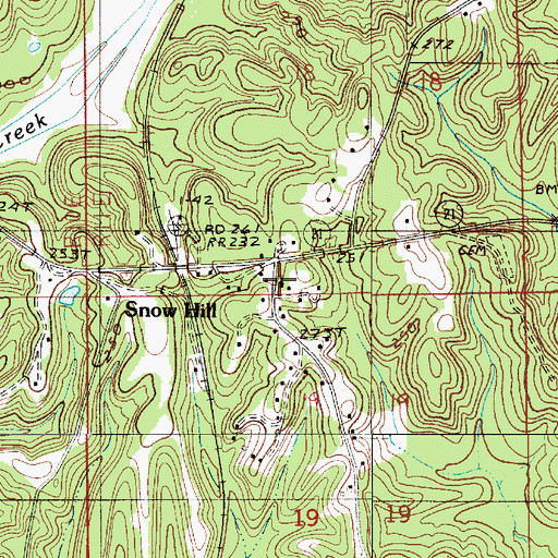 Topographic Map of Saint Paul Church, AL