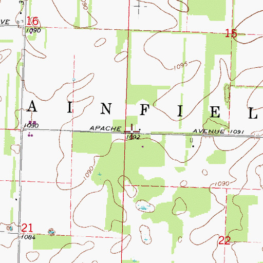 Topographic Map of Town of Plainfield, WI