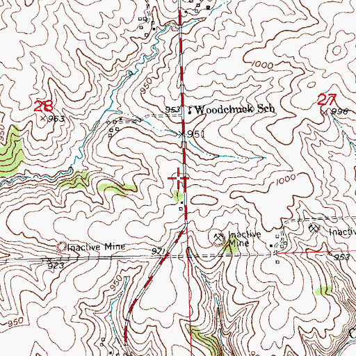 Topographic Map of Town of Platteville, WI