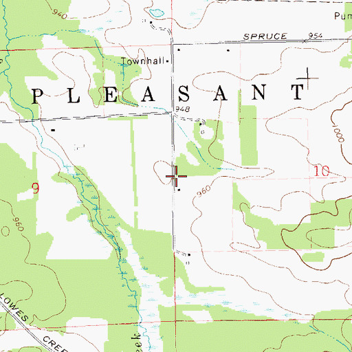 Topographic Map of Town of Pleasant Valley, WI