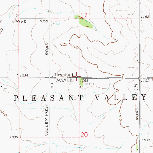 Topographic Map of Town of Pleasant Valley, WI