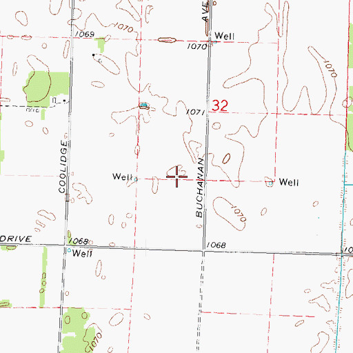 Topographic Map of Town of Plover, WI