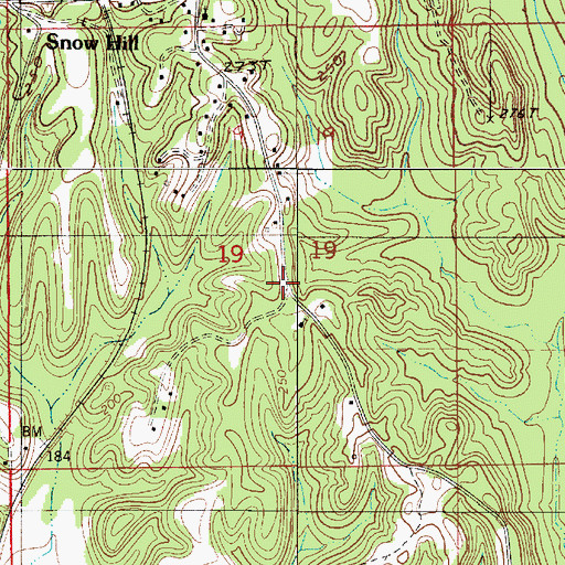 Topographic Map of Shiloh Church, AL