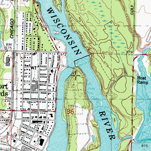 Topographic Map of Village of Port Edwards, WI