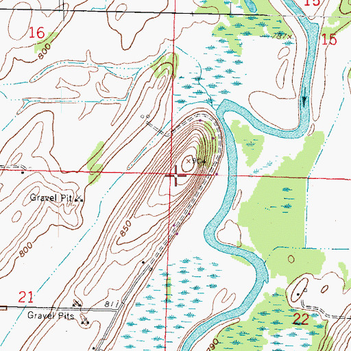 Topographic Map of Town of Portland, WI