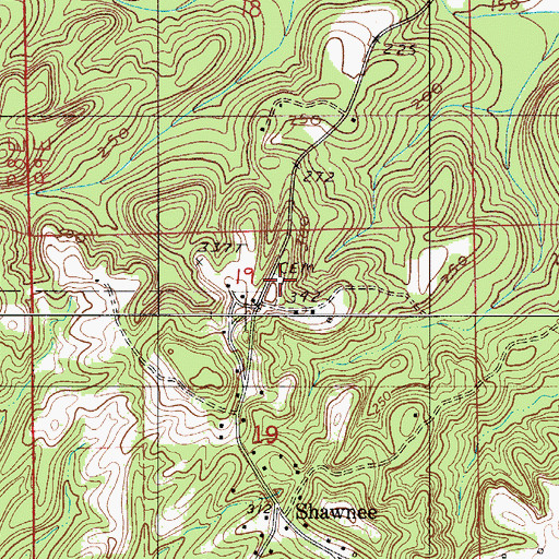 Topographic Map of Society Hill Cemetery, AL