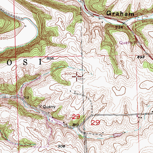 Topographic Map of Town of Potosi, WI