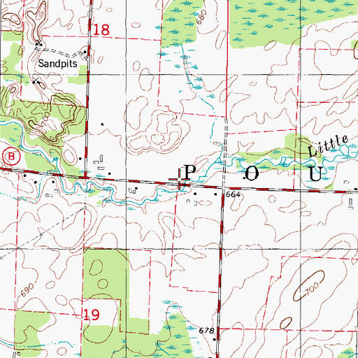 Topographic Map of Town of Pound, WI