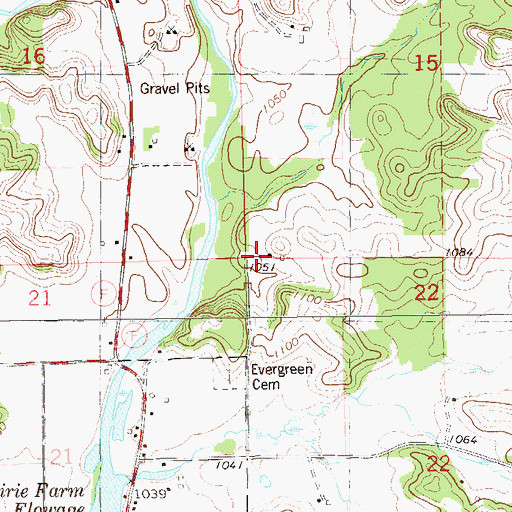 Topographic Map of Town of Prairie Farm, WI