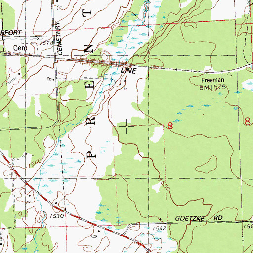 Topographic Map of Town of Prentice, WI