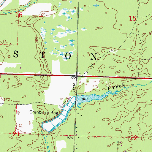 Topographic Map of Town of Preston, WI