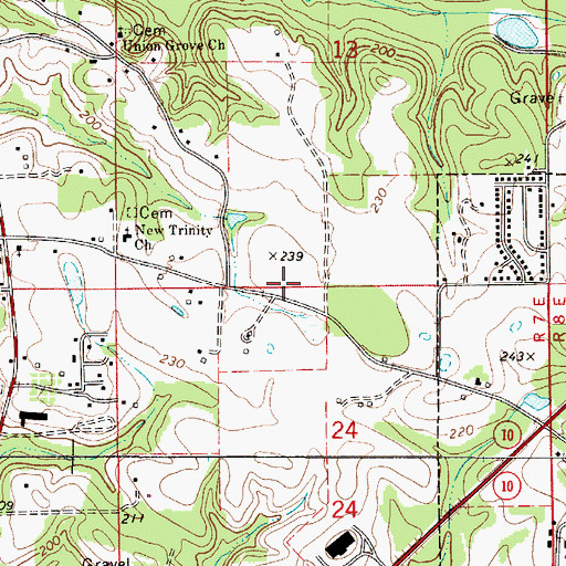 Topographic Map of Wilcox Central High School, AL