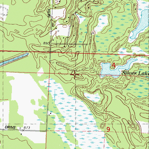 Topographic Map of Town of Quincy, WI