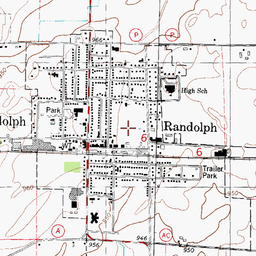 Topographic Map of Village of Randolph, WI