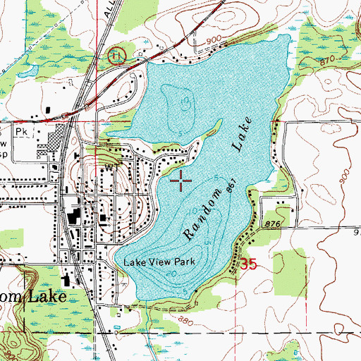 Topographic Map of Village of Random Lake, WI