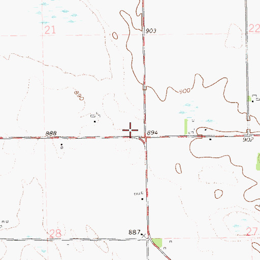 Topographic Map of Town of Red Cedar, WI