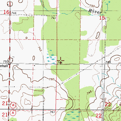 Topographic Map of Town of Red River, WI