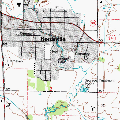 Topographic Map of Village of Reedsville, WI