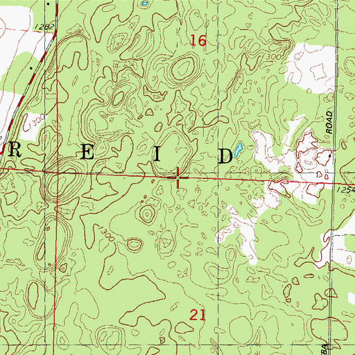 Topographic Map of Town of Reid, WI