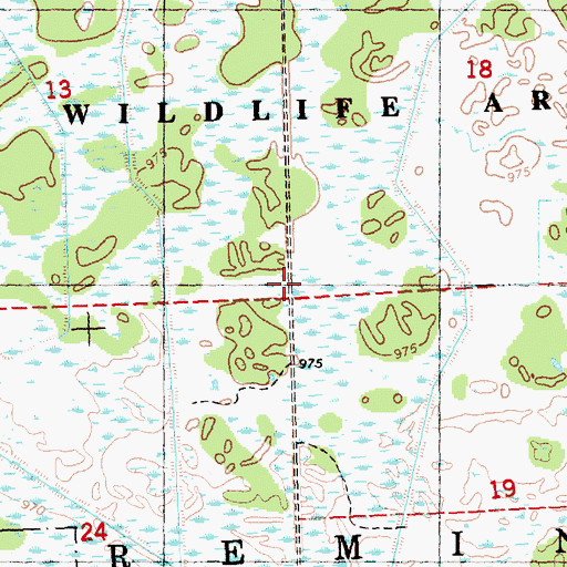 Topographic Map of Town of Remington, WI